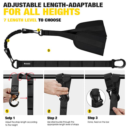 Ayombo Pull Up Assistance Bands, Resistance Bands for Pull Up Bar Workout, Adjustable Heavy Duty Pull Up Assist Equipment with 4 Assistance Bands, Home Gym Strength Training, Fitness Best Partner
