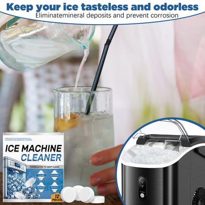 Ice Machine Cleaner Maker Descaler - 24 Clean Tablets- Bulk 1 Year Supply, Compatible with Opal,Frigidaire, Nickel Safe Scale Remover for Countertop, Nugget Ice Makers