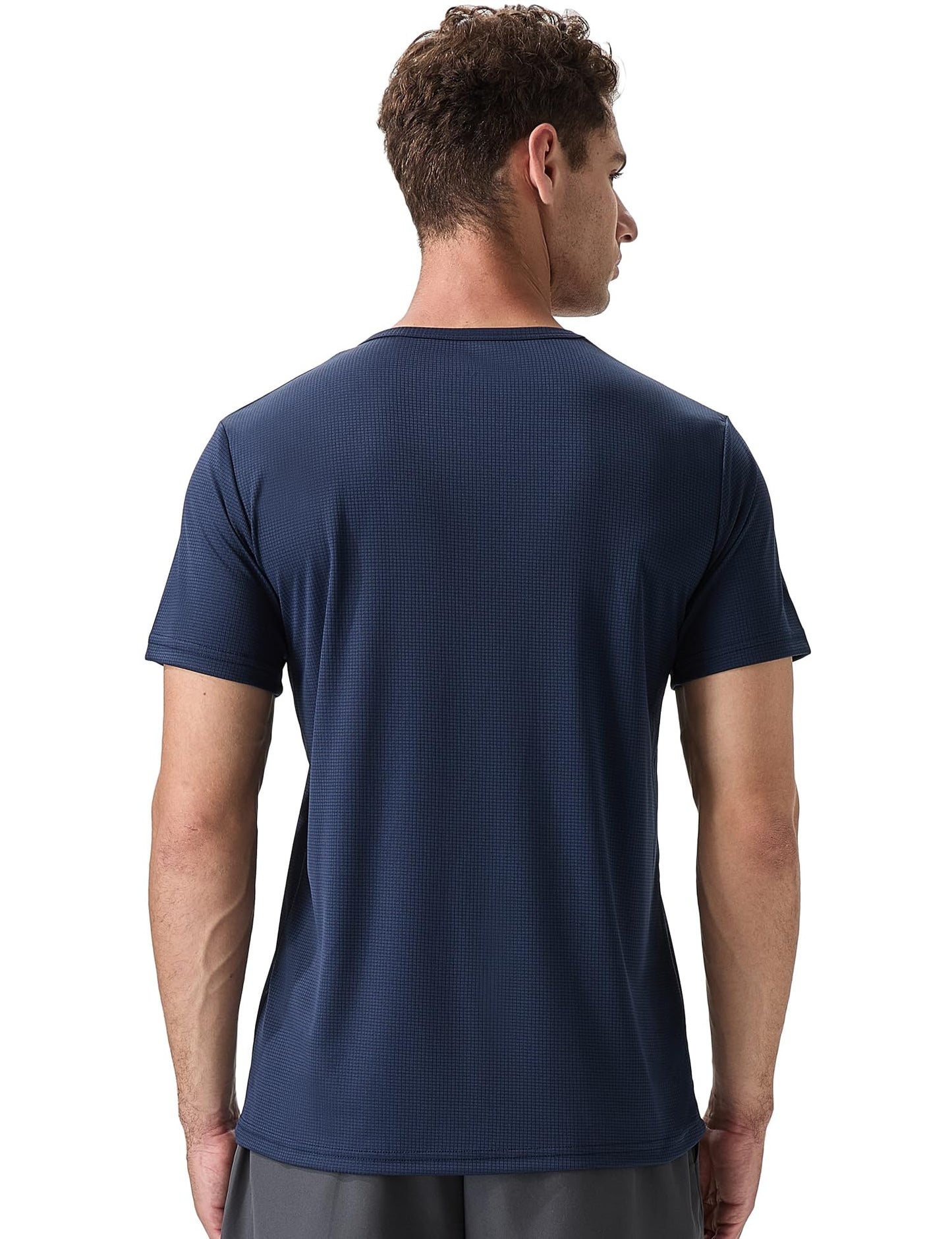 ALLTHRO Men's 2 Pack Lightweight Crew Neck Athletic Running Short Sleeve T-Shirts Breathable Gym Workout Tee Shirts for Men Black/Navy,X-Large