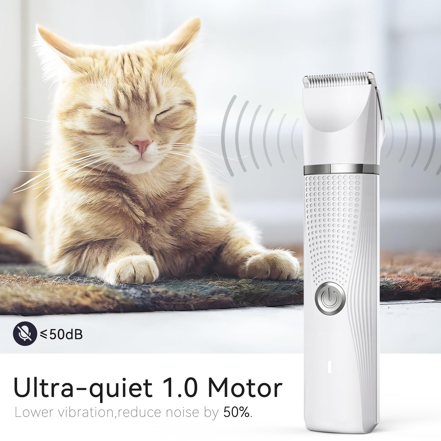 Bautrium Cat Grooming Clippers Kit with Paw Trimmer, 3 in 1 Electric Pet Hair Trimmer Supplies for Thick Matted Hair, Heavy Coat Butt Shaver Cat Razor Fur Trimmer for Dogs at Home