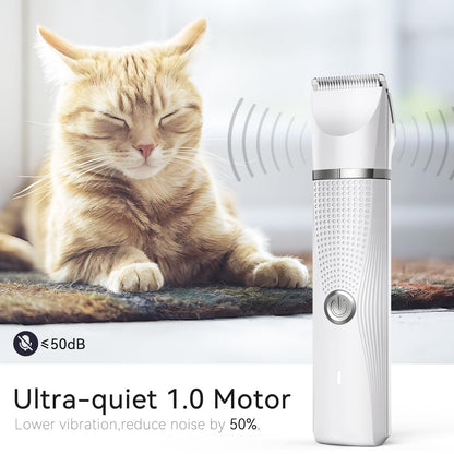 Bautrium Cat Grooming Clippers Kit with Paw Trimmer, 3 in 1 Electric Pet Hair Trimmer Supplies for Thick Matted Hair, Heavy Coat Butt Shaver Cat Razor Fur Trimmer for Dogs at Home