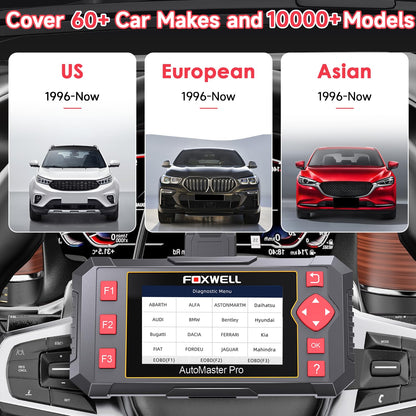 2025 FOXWELL NT604 OBD2 Scanner Diagnostic Tool, Check Engine Code Reader, ABS SRS Transmission Airbag Car Scanner, Car Scan Tool for All Vehicles, English/Spanish Ver., Lifetime Free Update, AutoVIN