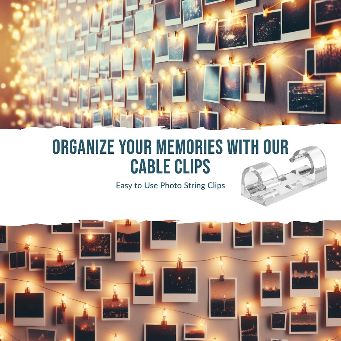 80pcs Adhesive Cable Clips 90 Strips, Finisher Wire Clamp Cord Clips Cable Management Light Clips Cable Organizer Max.1/4" Wire Hider for Cords