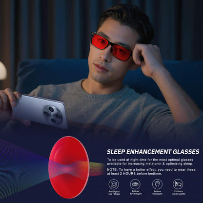 ANYLUV Blue Light Glasses for Sleep, 99.9% Blue Green Light Blocking with Red Lens, Reduce Eye Strain Computer Glasses