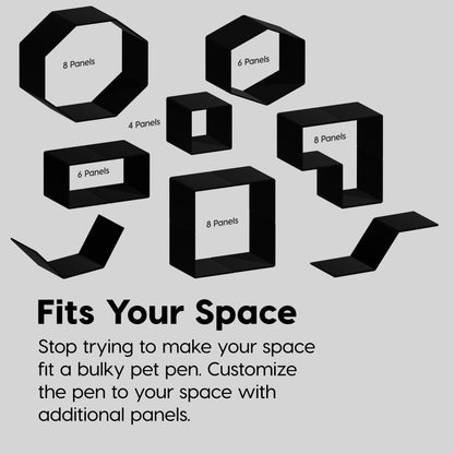 IRIS USA 24" 4-Panel Dog Playpen with Door, 35 x 35 x 24, Puppy Playpen, Dog Play Pen Indoors, Pet Fence, Puppies/Small Dogs, Black