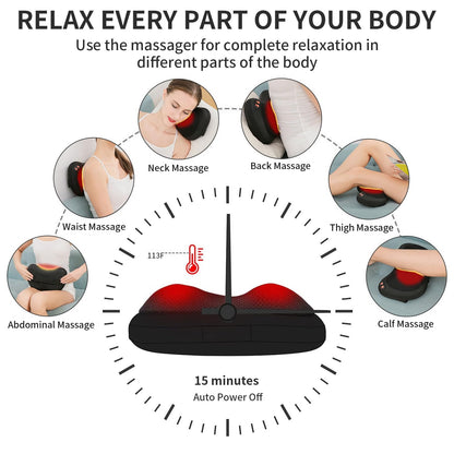 iKristin Back Massager, Shiatsu Neck Massager with Heat, Electric Back Massager for Shoulder, Back, Leg, Deep Tissue Kneading Massage to Relief Muscles, Massage Pillow for Mom/Dad/Women/Men