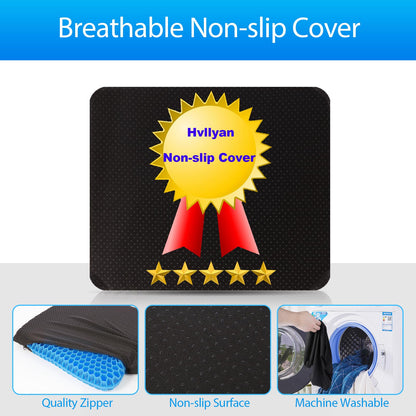 Hvllyan Gel Seat Cushion for Long Sitting (Thick & Extra Large), Gel Cushion for Wheelchair Soft, Chair Cushion, Car Seat Cushion Breathable, for Office Chair for Hip Pain