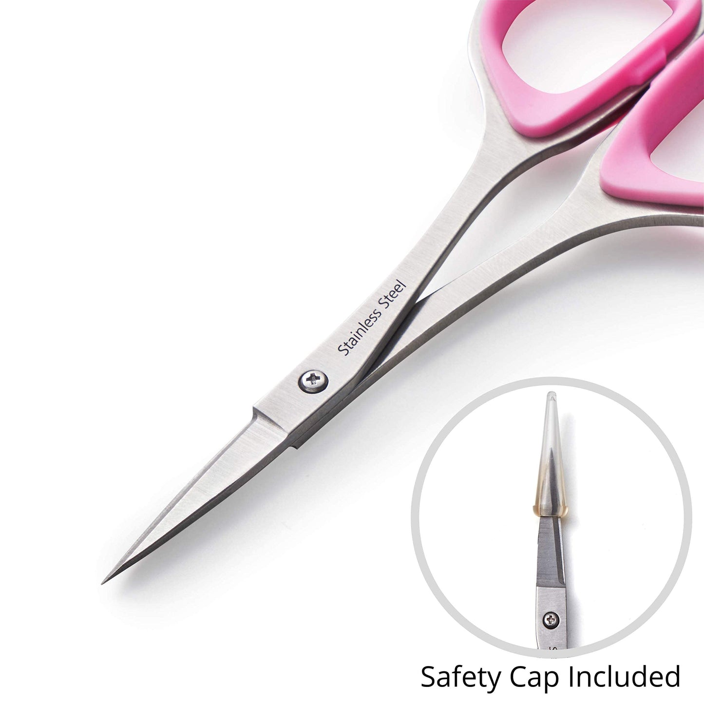 Beaditive Sewing and Embroidery Scissors Set (2 Pc.) Curved and Straight, Sharp, Stainless-Steel Design | Precision Tips, Ergonomic Rubber Handle Grip | Small, Compact DIY Use (1 Curved, 1 Straight)