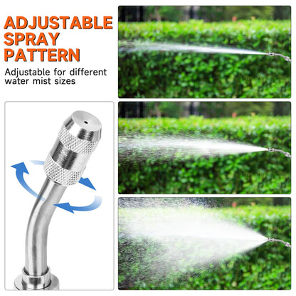 All Metal 44 Inches Replacement Sprayer Wand, Garden Hose Watering Wand with 3/4'' Brass Connector, 1/4" & 3/8" Brass Barb for Most Sprayer Hoses, Built-in Stainless Steel & 2 Hose Clamps