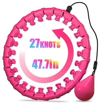 Argvsde Weighted Hula Infinity Fitness Hoop for Adult Weight Loss, 2 in 1 Smart Fitness Workout Hula Circle Hoops with 27 Detachable Knots, Exercise Fit Hoop Suitable for Women and Beginners