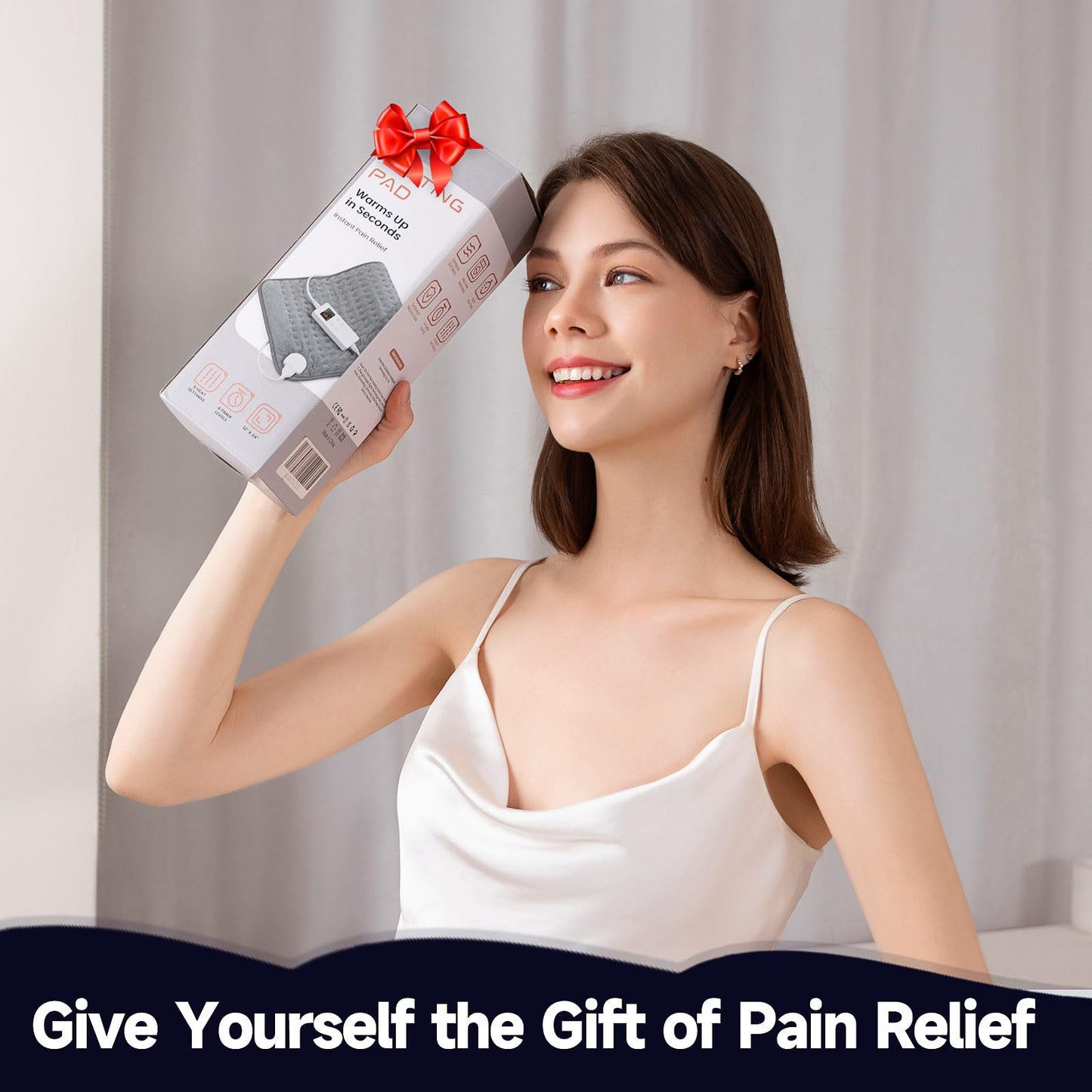 Heating Pad for Back & Period Cramps, Portable Heating Pad for Neck and Shoulders and Back with Auto Shut Off Large, Machine Washable, Christmas Gifts for Women, Men