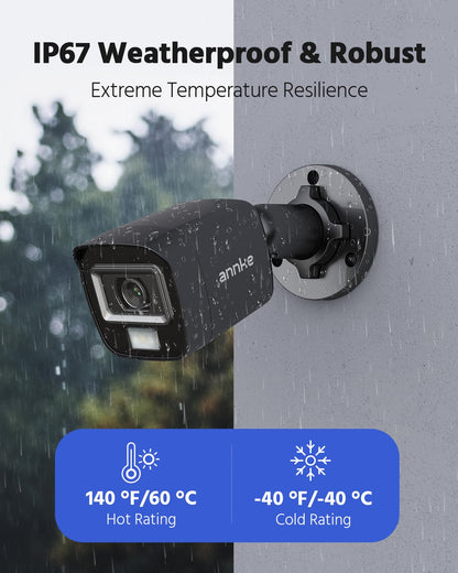 ANNKE 3K Lite Wired Security Camera System Outdoor with AI Human/Vehicle Detection, 8CH H.265+ DVR and 8 x 1920TVL 2MP IP67 Home CCTV Cameras with Smart Dual Light, Color Night Vision, 1TB Hard Drive