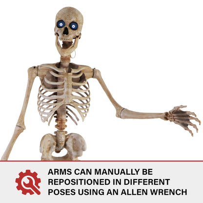 Haunted Hill Farm Motion-Activated 8-Ft. Tall Towering Skeleton, Plug-in Talking Scare Prop Animatronic for Indoor or Covered Outdoor Creepy Halloween Decoration