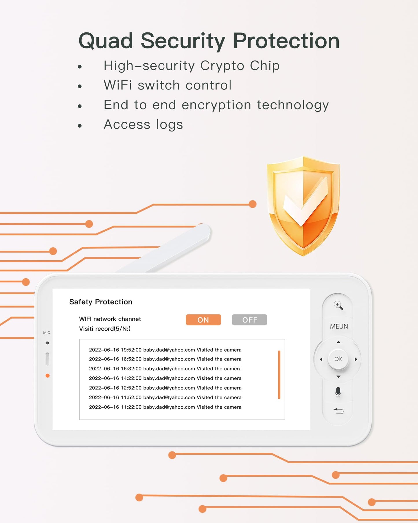 ARENTI 3MP Baby Monitor with 2 Cameras, 5-inch Split Screen Display, WiFi 6 Smartphone App, Night Vision, Cry Detection, Temp & Humidity Sensor, 2-Way Audio (D3 Set)