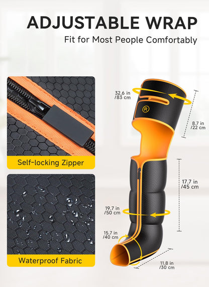 ITCPRL Leg Massager with Heat and Compression, Foot Calf & Thigh Massage for Circulation and Pain Relief, Leg Compression Massager with Handheld Controller 3 Intensities 6 Modes - FSA HSA Eligible