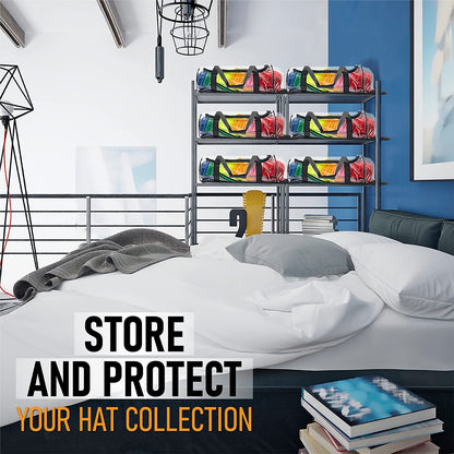 Boxy Concepts Hat Storage Bag - Holds 24 Baseball Cap - Transparent Dome Shaped Carrier Case with Hand & Shoulder Strap - Zippered Hat Organizer, Holder & Storage Bag for Travel - Wall Organizer