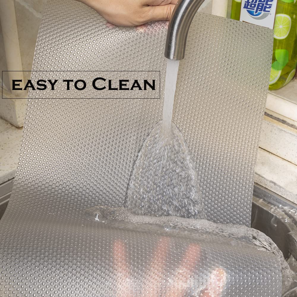 Bloss 8PCS Refrigerator Mats,Washable Fridge Liners and Mats New Home Must Haves Refrigerator Shelf Liners for Glass Shelves Kitchen Gadgets Accessories Refrigerator Organization-Grey