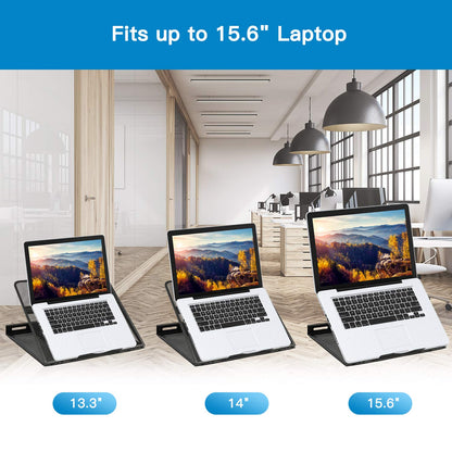 HUANUO Adjustable Laptop Stand Riser for Desk, Fits Up to 15.6 inch Notebook, Mesh Ventilated Laptop Cooling Stand with 8 Tilt Levels