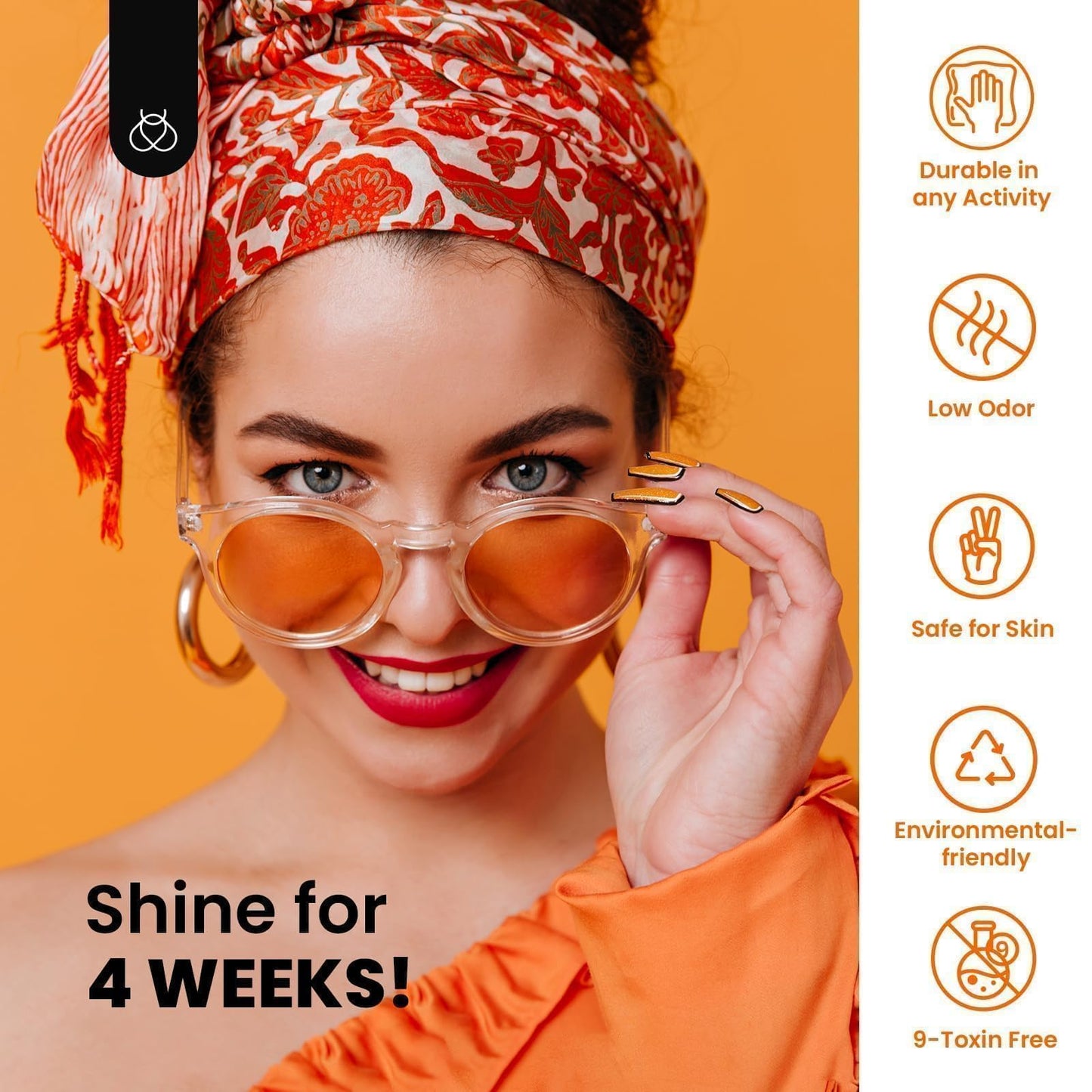 Beetles Halloween Gel Nail Polish – Luminous Orange Glow in the Dark Gel Polish, Soak Off Uv LED Nail Lamp Halloween Nail Art Manicure Salon DIY Home 0.5Oz