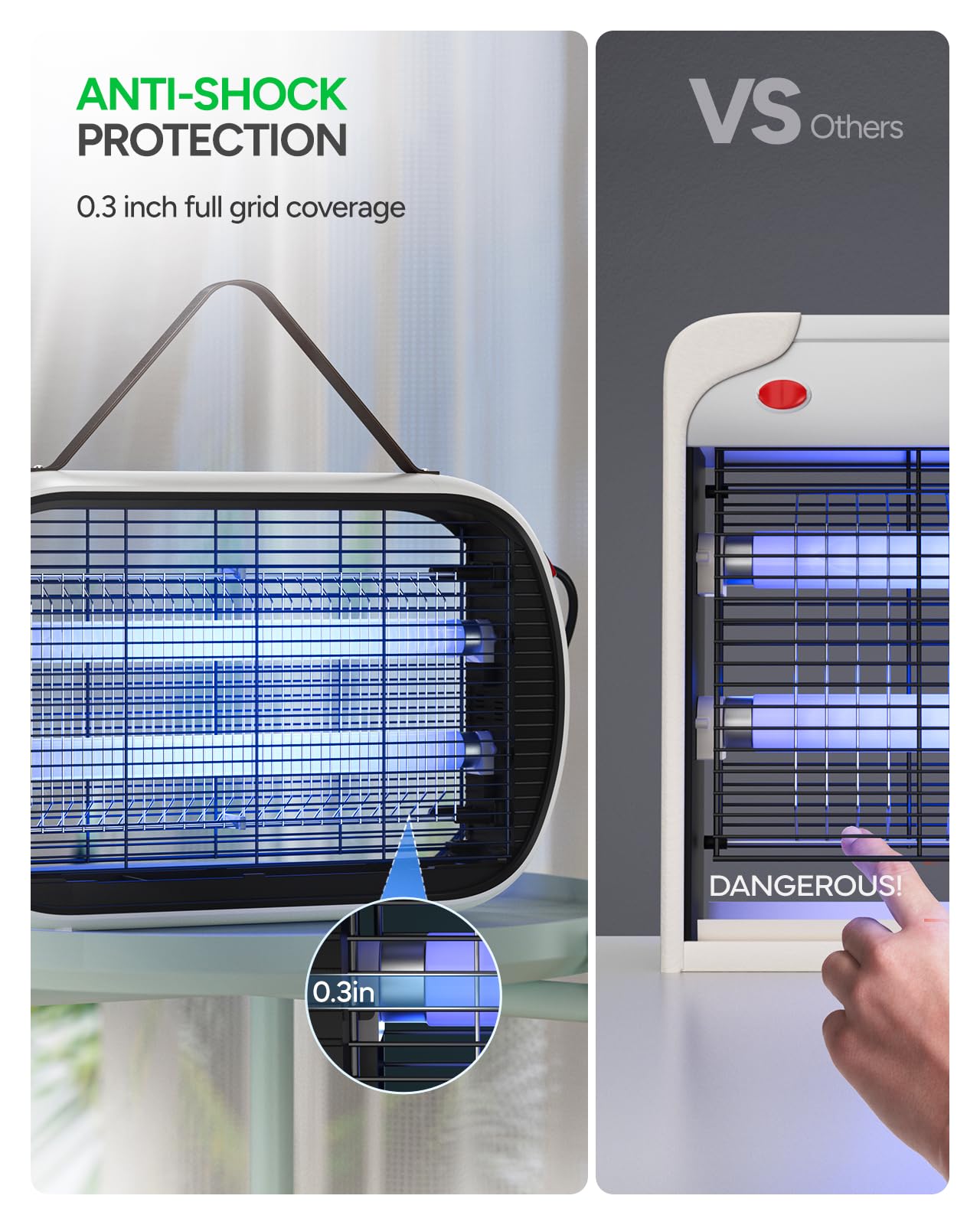 Buzbug Bug Zapper Indoor for 5000 Sq. Ft., 20W Instant Electric Mosquito Zapper, High-Voltage Fly Zapper, Fruit Fly Traps Fly Killer -MA015