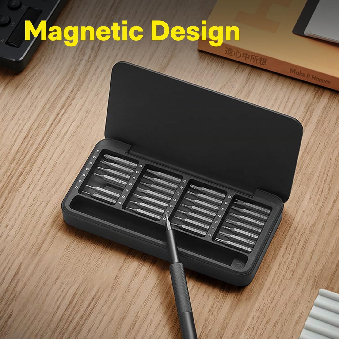 HOTO 28 in 1 Precision Screwdriver Set, Manual Small Screwdriver Magnetic Bits & Box, Mini Screwdriver Repair Kit for Eyeglasses, Electronics, Watches, Phones, Laptops, Cameras Repair Kit