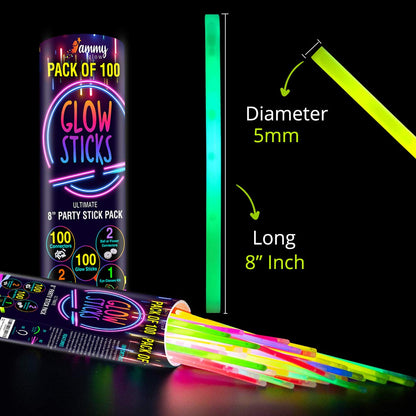Ammy Glow-205 Pcs-Glow Sticks Bulk Party Pack -halloween party favors,Glow in The Dark Party Supplies - Eye Glasses, Glow Bracelets & Necklaces - Wedding Favors