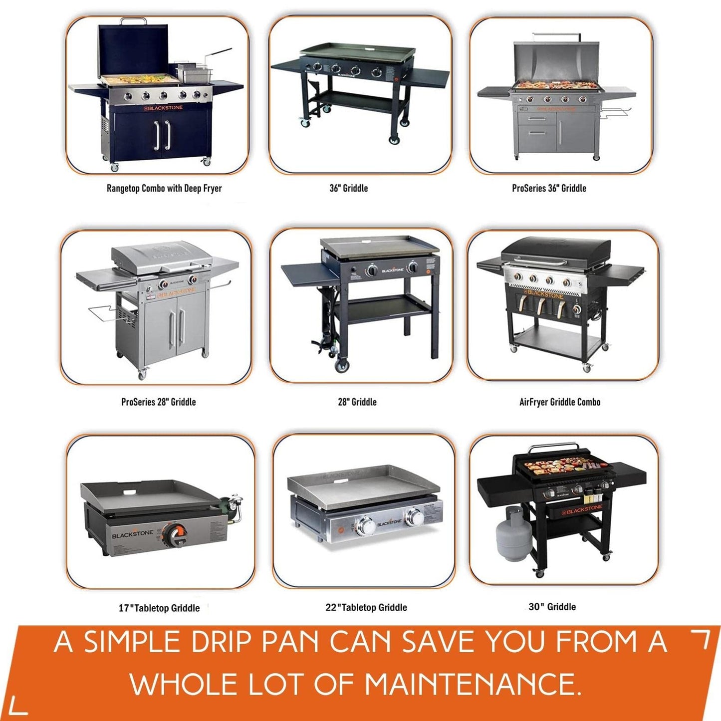 30-Pack Blackstone Griddle Accessories Drip Pan Liners, Aluminum Foil Pan Disposable for 17" 22" 28" 36" Blackstone Griddle Drip Tray Holder Grill Rear Grease Catcher Cup Liners