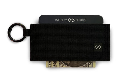 Infinity Wallet - Minimalist Wallet for Men and Women (Black with Black Silicone)