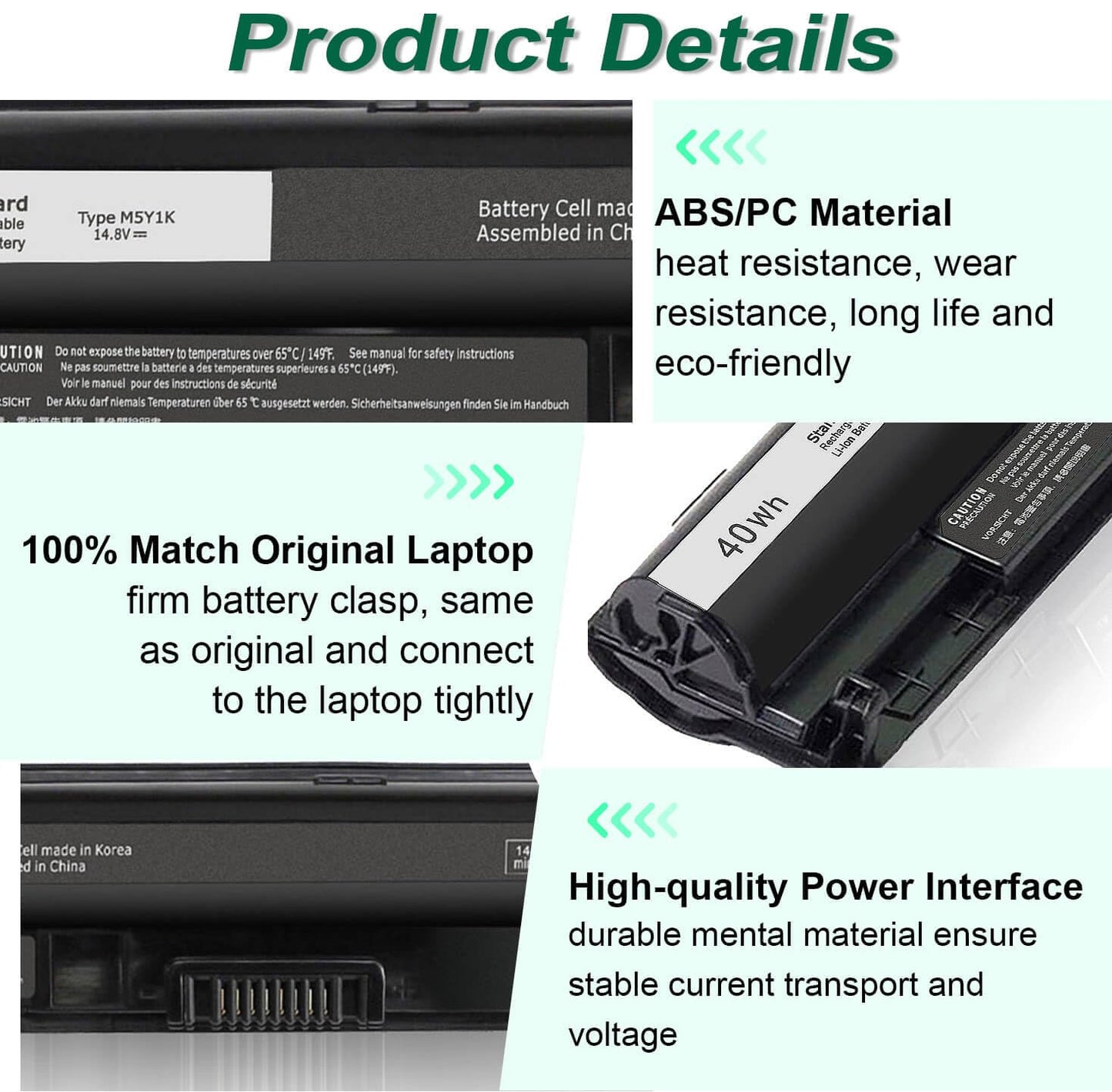 40WH M5Y1K 14.8V Battery for Dell Inspiron 14 15 17 5000 3000 Series 5559 5558 3551 3451 3558 i3558 3567 5755 5756 5458 5759 5758 5759 GXVJ3 453-BBBQ WKRJ2 VN3N0 HD4J0 991XP P63F P47F P51F P52F P64G