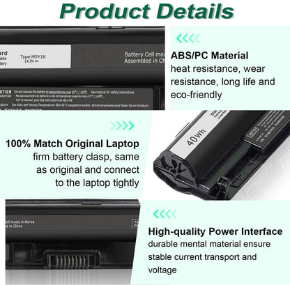 40WH M5Y1K 14.8V Battery for Dell Inspiron 14 15 17 5000 3000 Series 5559 5558 3551 3451 3558 i3558 3567 5755 5756 5458 5759 5758 5759 GXVJ3 453-BBBQ WKRJ2 VN3N0 HD4J0 991XP P63F P47F P51F P52F P64G
