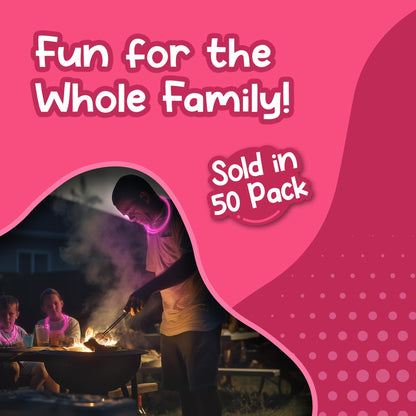 Windy City Novelties 22" Glow Stick Necklaces - 50 Pack (Pink)