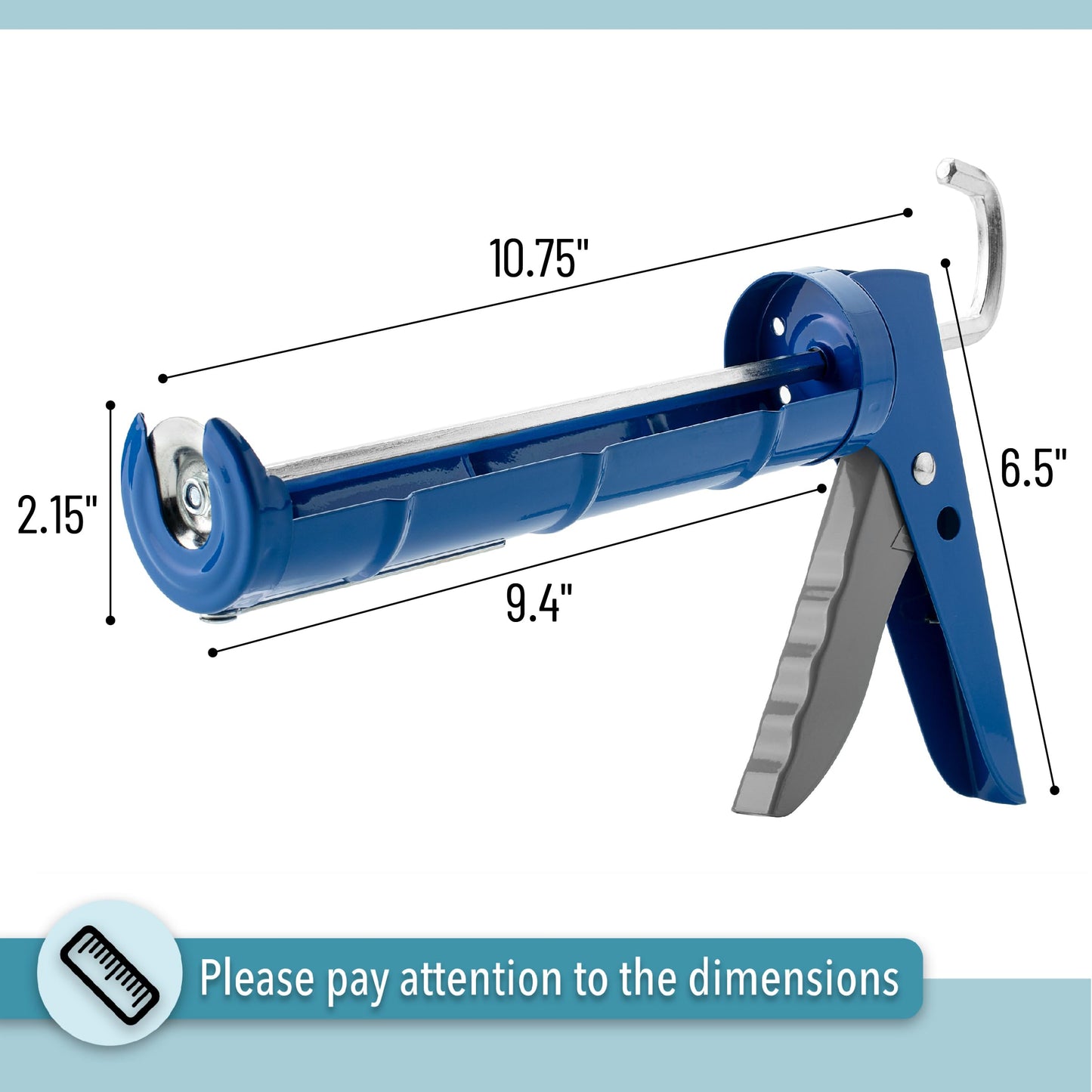 Bates- Caulking Gun, 10:1 Thrust Ratio, Blue, Caulking Tool Gun, Caulk Gun No Drip, Hand Caulking Guns, Silicone Gun, Caulking Gun Tool, No Drip Caulk Gun, Caulk Guns, Caulking Gun Dripless