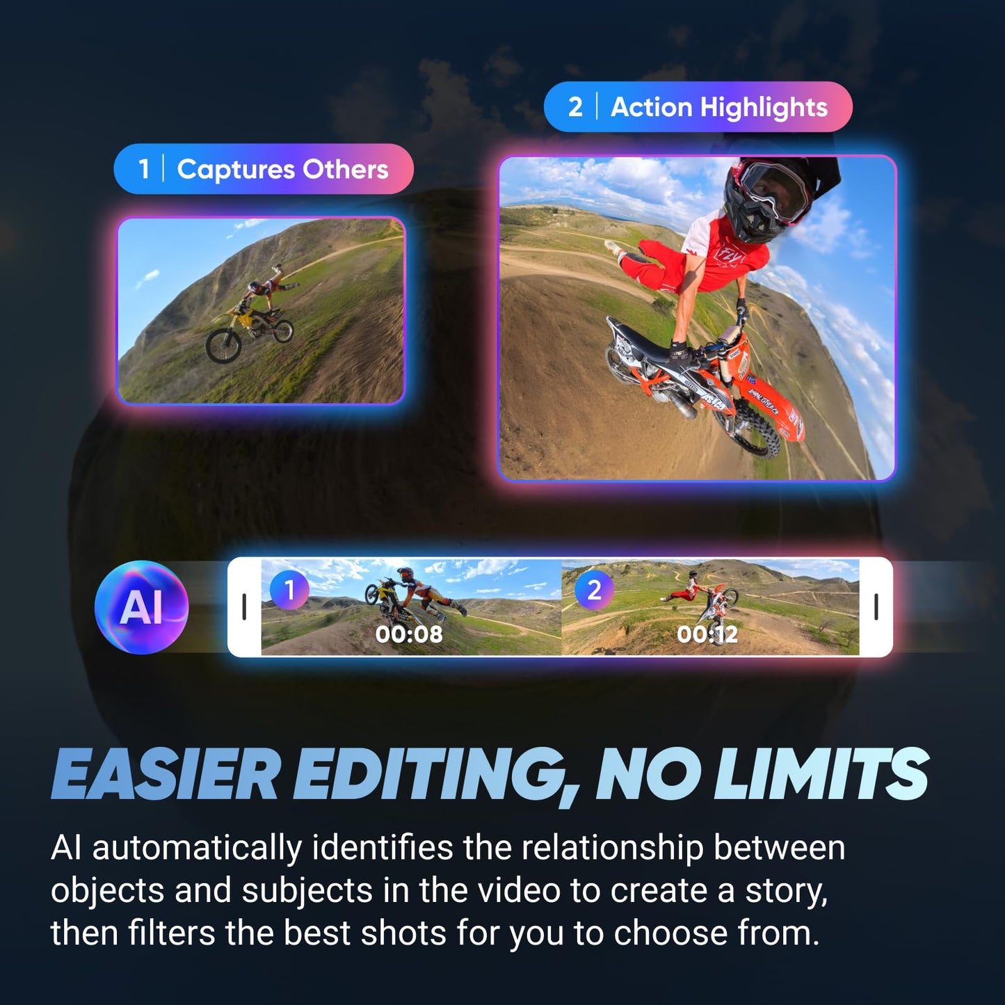 Insta360 X4 Standard Bundle - Waterproof 8K 360 Action Camera, 4K Wide-Angle Video, Invisible Selfie Stick Effect, Removable Lens Guards, 135 Min Battery Life, AI Editing, Stabilization