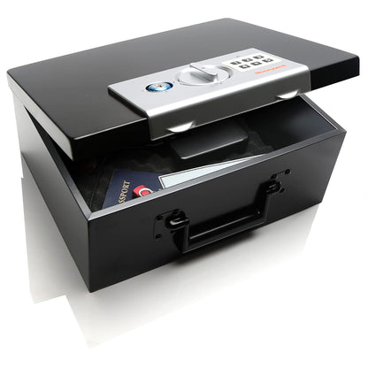 Honeywell Safes & Door Locks - Hideable Small Safe Box - Fire Resistant Document Safety Box for Home - Steel Security Digital Code Lock for Personal Items, Jewelry, Money Safe - 0.26-CU - Black - 6108