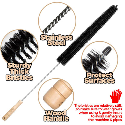 Holikme Dryer Vent Cleaner Kit 2 Pack - Household Cleaning Supplies 304 Stainless Steel Dryer Lint Brush Home Essentials for Lint Trap Dust Vacuum Brush