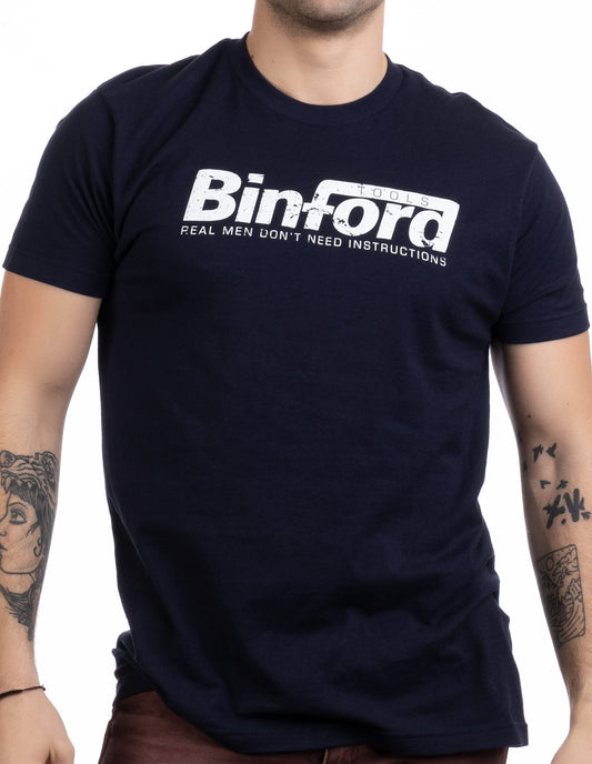 Ann Arbor T-shirt Co. Unisex Adult Binford Tools | Funny 90s TV Handyman Tool Humor, M Navy Blue