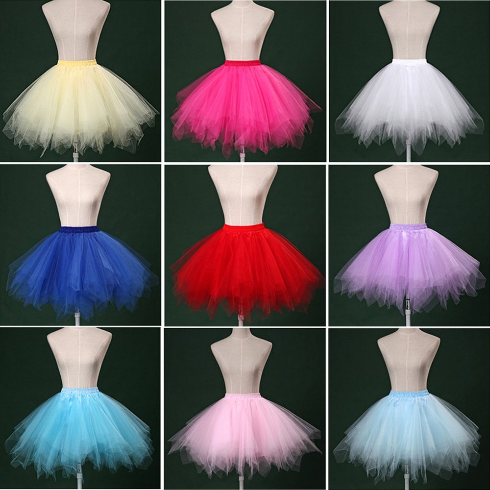 Bbonlinedress Black Tutus for Women Halloween Mini Skirt Costume Adult Tutu Skirts Puffy Party Tulle Skirt Black M