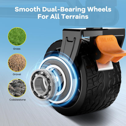 Hikzest Collapsible Wagon Cart Foldable, 360LBS Heavy Duty Utility Wagon, Beach Wagon with Wider Wheels, Portable Grocery Cart for Camping, Shopping, Garden, Sports, Black