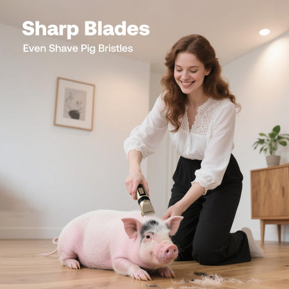 HEAPETS Dog Grooming Clippers, Low Noise, Electric Quiet, Adjustable Clipper Comb, Rechargeable Cordless Dog Hair Clippers for Dogs Cats Pets, Gold