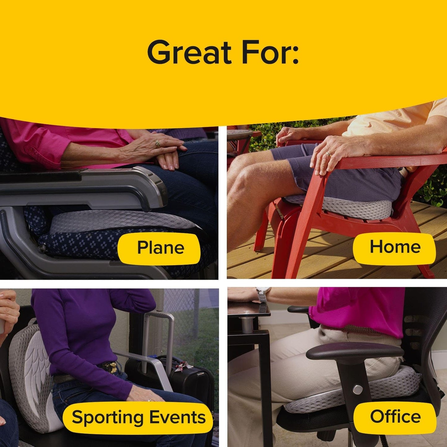 Angel Ride Auto Cushion with Memory Foam, AS SEEN ON FOX NEWS, Advanced Lumbar Helps Relieve Pressure Points, Molds to Any Body, Drive in Heavenly Comfort in Any Vehicle, Breathable, Washable Cover