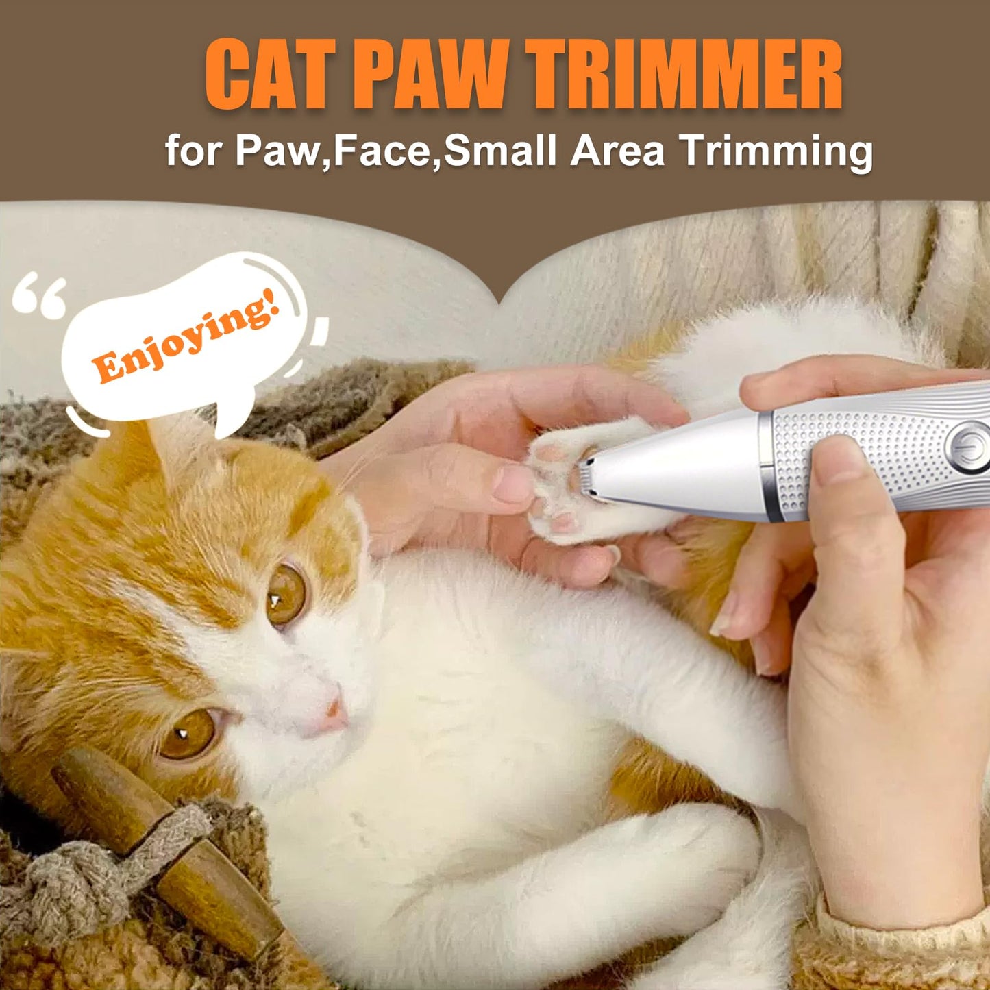 Bautrium Cat Grooming Clippers Kit with Paw Trimmer, 3 in 1 Electric Pet Hair Trimmer Supplies for Thick Matted Hair, Heavy Coat Butt Shaver Cat Razor Fur Trimmer for Dogs at Home