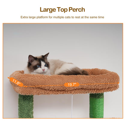 Heybly Tall Cat Tree,78 inch Multi-Level Cat Tower for Indoor Cats,2 Widened Plush Perches Cat Condo with Scratching Board and Big Caves HCT033CA