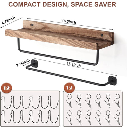 HYDERMUS Hat Organizer for Baseball Caps Wall Mount with Shelf Hat Hanger Metal Hat Holder Rack for Closet Wall Storage Organization Display Carbonized Black