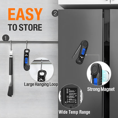 AMMZO Meat Thermometer Digital, Instant Read Food Thermometer - Waterproof for Cooking Deep Fry Oven Smoker Roast, Camping & Kitchen Essentials BBQ Accessories Grill Gifts for Men Him Dad Birthday