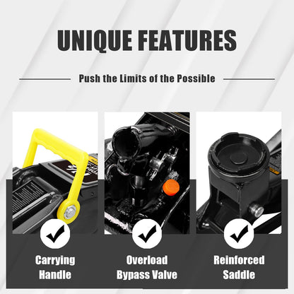 BIG RED AT820014SB Torin Hydraulic Trolly Service/Floor Jack with Blow Mold Carrying Storage Case, 1.5 Ton (3,000 lb) Capacity, Black