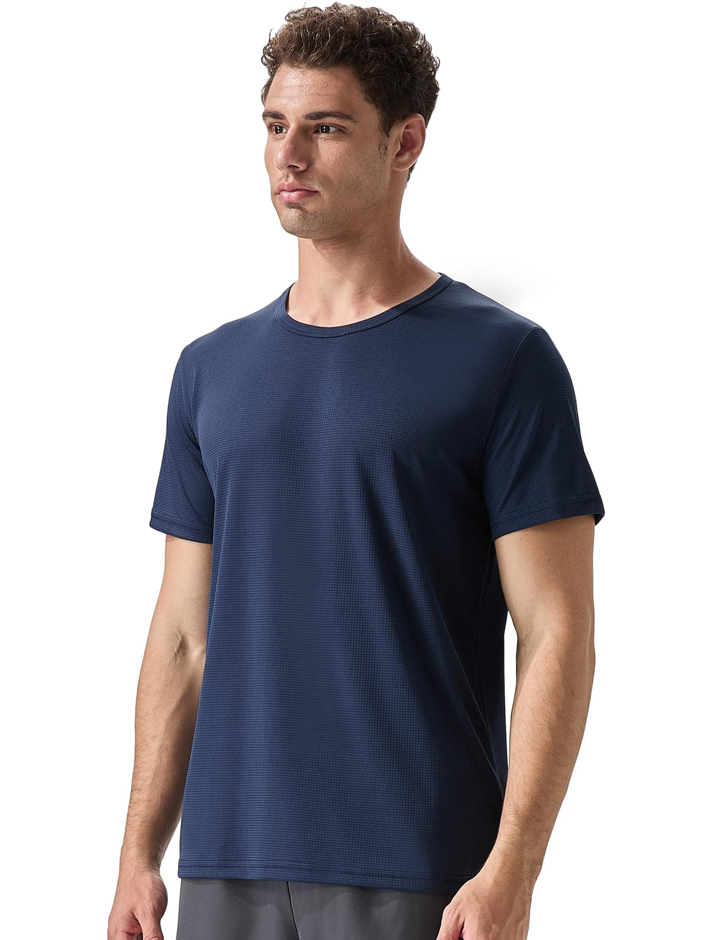 ALLTHRO Men's 2 Pack Lightweight Crew Neck Athletic Running Short Sleeve T-Shirts Breathable Gym Workout Tee Shirts for Men Black/Navy,X-Large