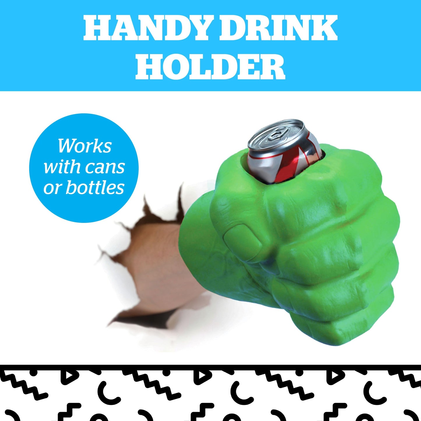 BigMouth Inc Foam Drink Kooler, Soft Sided Beer Cooler, Portable Party Beverage Holder for Soda Cans, Funny Can Cooler - The Green Beast Giant Fist