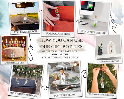 Anniversary Present for Her & Him, Romantic Gift to Boyfriend & Girlfriend, Message in Bottle I Love You Gifts Wife Husband (Heart - You're Still the Best Decision I Ever Made, In Craft Gift Box)