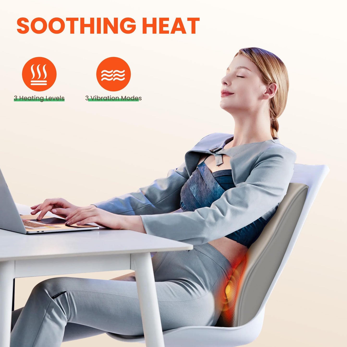 Heycool Back Massager for Pain Relief Deep Tissue, Shiatsu Back and Neck Massager with Soothing Heat, Vibration Kneading Massage Pillow for Neck Shoulder, Gifts for Women Mom