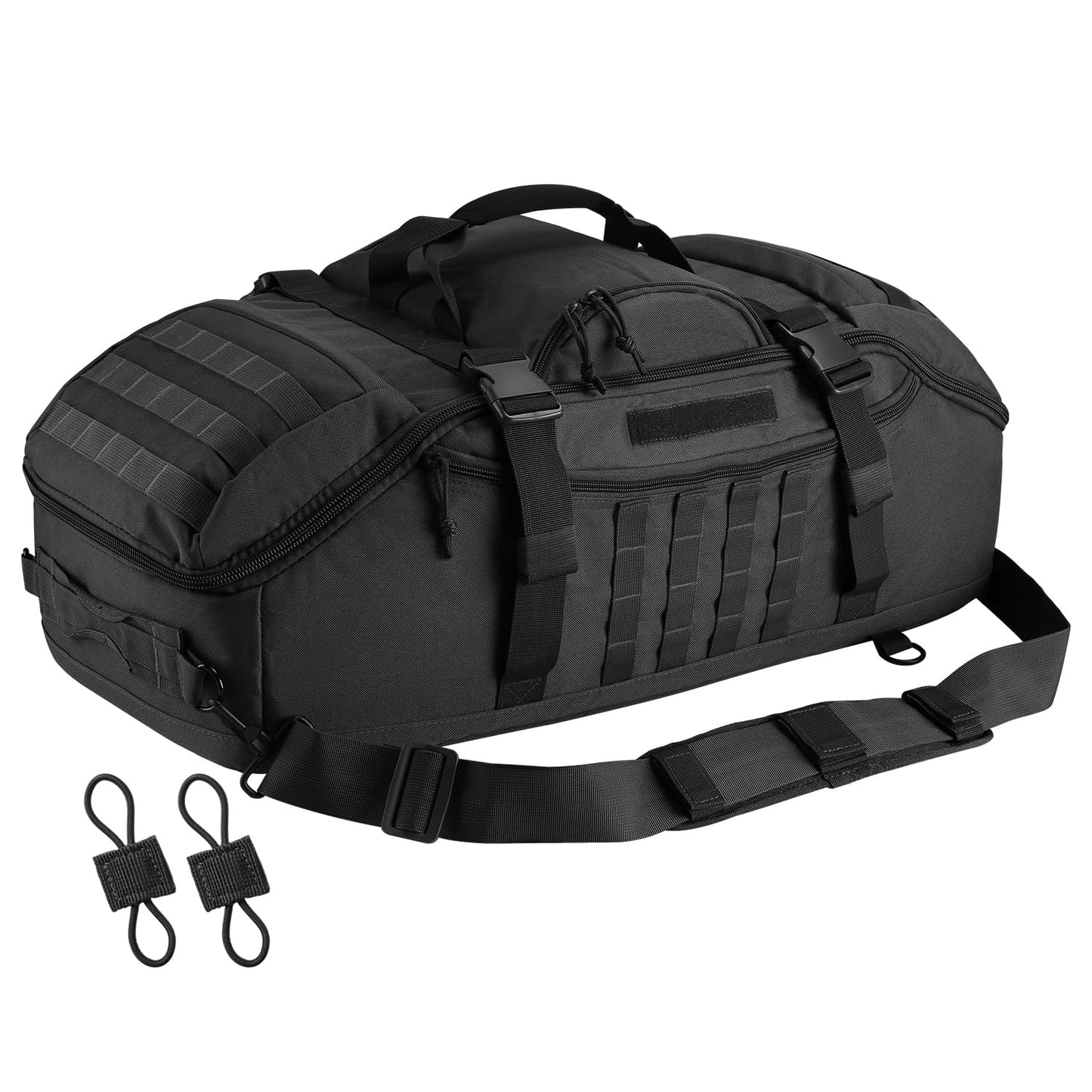Hannibal Tactical 65L Large Duffle Bag, 3-in-1 Tactical Backpack MOLLE Pack for Sports, Gym, Outdoor, Black